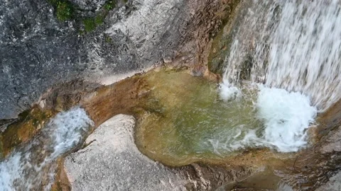 A pool formed by a mountain stream 스톡 동영상 217383615