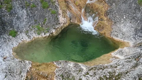 A pool formed by a mountain stream 스톡 동영상 217383627