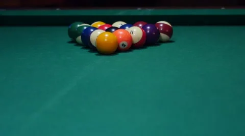 Pool Game - Ball Potted in Corner Pocket Stock Footage 64091220