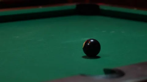 Pool Game - Ball Potted in Corner Pocket Stock Footage 64092047