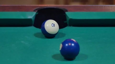 Pool Game - Ball Potted in Corner Pocket Stock Footage 64092211
