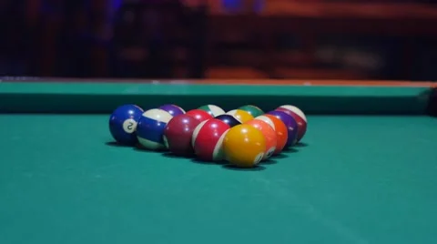 Pool Game - Ball Potted in Corner Pocket Stock Footage 64092277