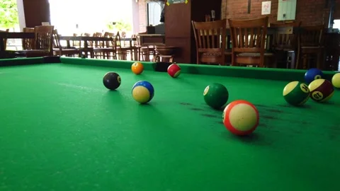 Pool Game – Balls Spreading on Table Stock Footage 333915836