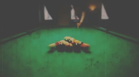 Pool game blow on ball Full HD Stock Footage 7762289