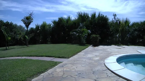 Pool with garden. Stock Footage 30059089
