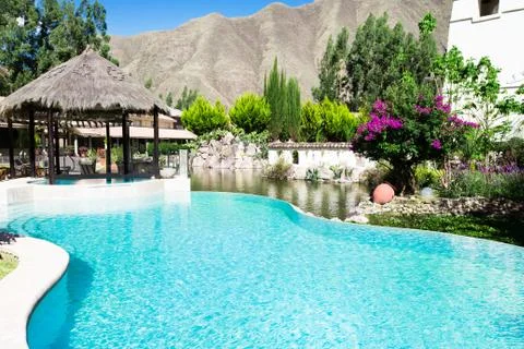 Pool in the garden Stock Photos