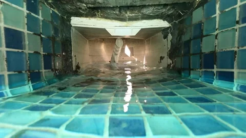 Pool Gutter in Austin, Tx  8/5/2026 Stock Footage 341533469