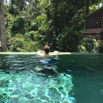 Pool Guy Backview Stock Photos