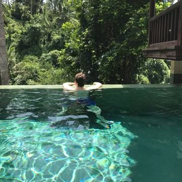 Pool Guy Backview Stock Photos