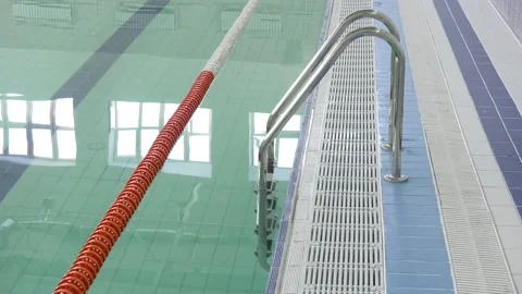 Pool handrails or rail pool stainless steel Video stock 136423687