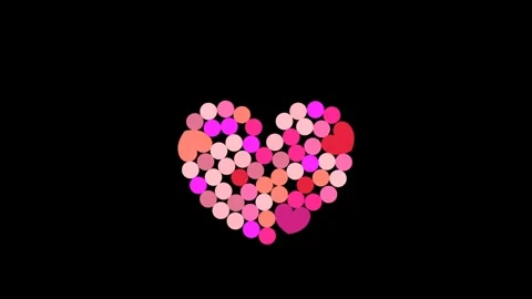 Pool of hearts shape animation in pinky Video stock 271329816