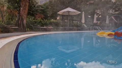 The pool is in the hotel. Stock Footage 291807217