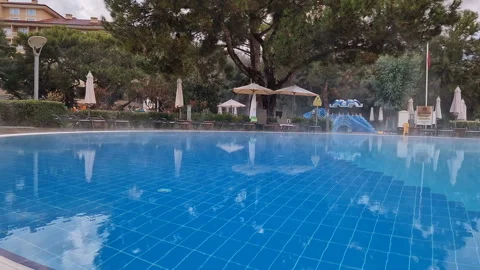 The pool is in the hotel. Stock Footage 291807801