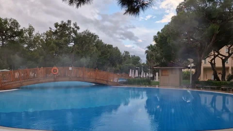 The pool is in the hotel. Stock Footage 291807990