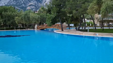 The pool is in the hotel. Stock Footage 291808856