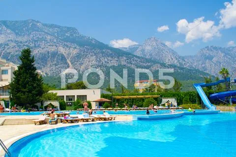 The pool in hotel Stock Photos