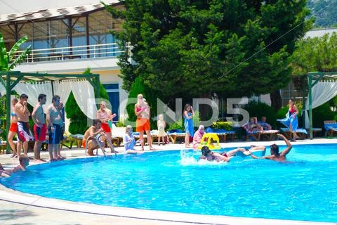 The pool in hotel Stock Photos