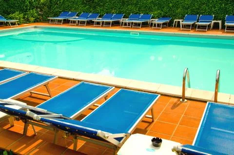 Pool in hotel Stock Photos