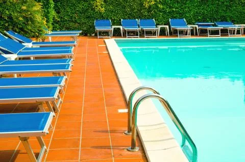 Pool in hotel Stock Photos