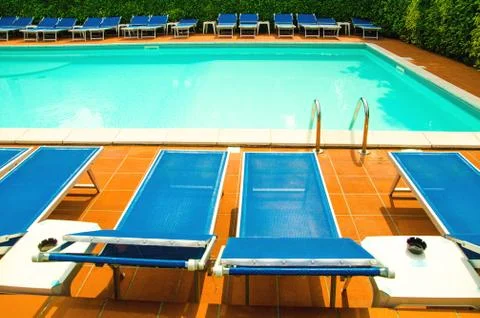 Pool in hotel Stock Photos