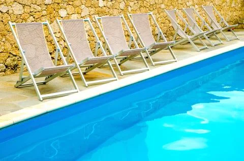 Pool in hotel Stock Photos