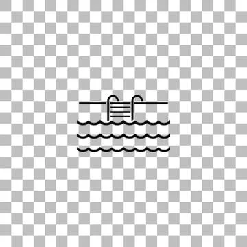 Pool icon flat Stock Illustration