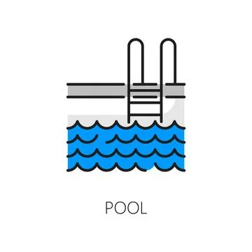 Pool icon for real estate or house rent amenity Stock Illustration