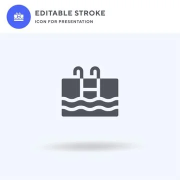 Pool icon vector, filled flat sign, solid pictogram isolated on white, logo 스톡 일러스트