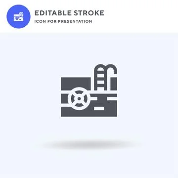 Pool icon vector, filled flat sign, solid pictogram isolated on white, logo 스톡 일러스트