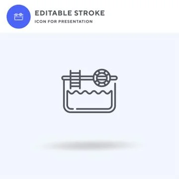 Pool icon vector, filled flat sign, solid pictogram isolated on white, logo Stock Illustration