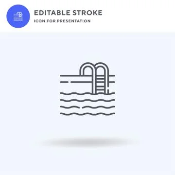 Pool icon vector, filled flat sign, solid pictogram isolated on white, logo Illustrazione stock