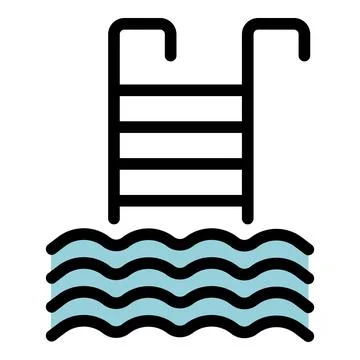 Pool icon vector flat Stock Illustration