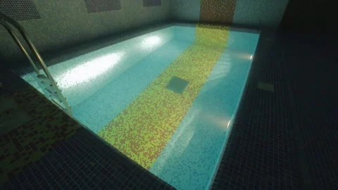 Pool with illumination in the spa center Stock Footage 87958120