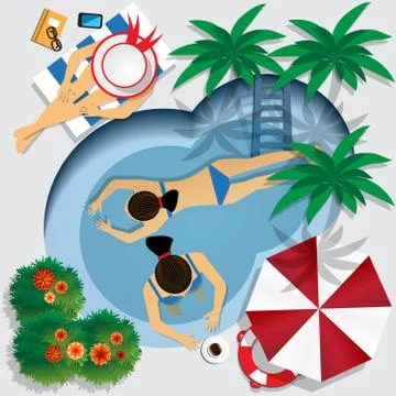 Pool. Stock Illustration
