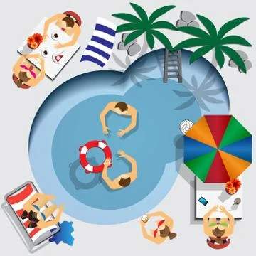 Pool. Stock Illustration