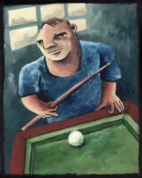 In the pool Stock Illustration