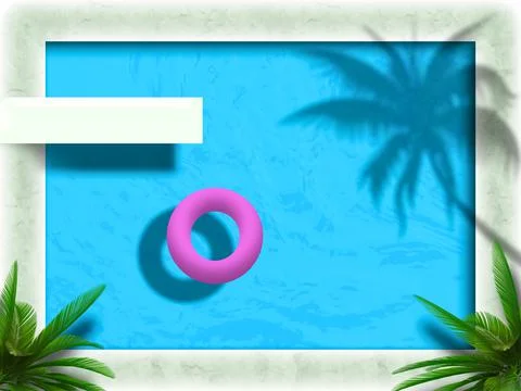 Pool illustration, summer postcard Stock Illustration