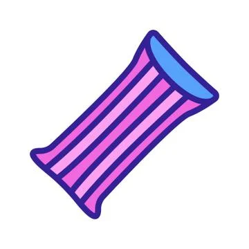 Pool inflatable mattress icon vector outline illustration Illustrazione stock