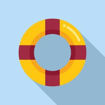Pool inflatable ring icon flat vector Stock Illustration
