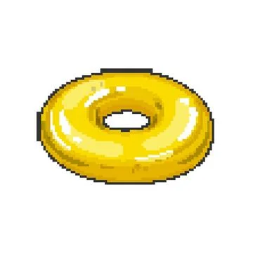 Pool inflatable ring pixel art vector illustration Stock Illustration
