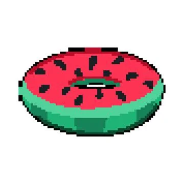 Pool inflatable ring pixel art vector illustration Stock Illustration