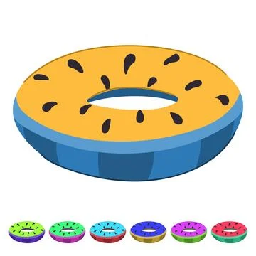 Pool inflatable ring vector cartoon graphic イラスト素材