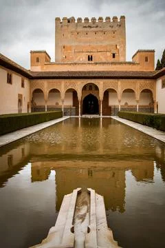 Pool in an inner yard in the Alhambra Foto stock
