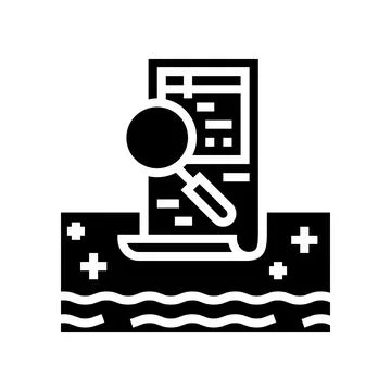 Pool inspection services glyph icon vector illustration Stock Illustration