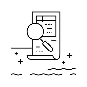Pool inspection services line icon vector illustration Stock Illustration