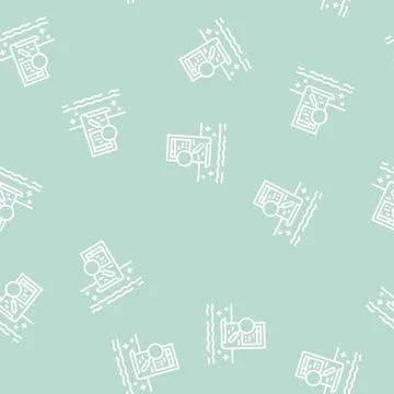 Pool inspection services line seamless pattern Stockillustratie