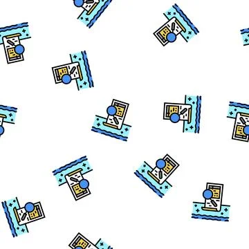 Pool inspection services vector seamless pattern Stockillustratie