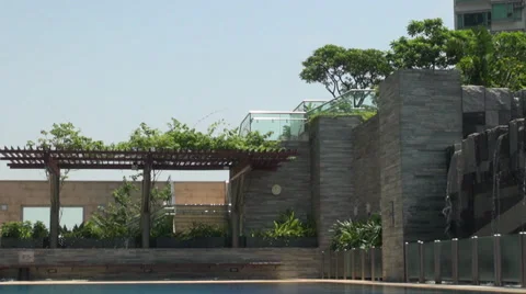 Pool with an interesting view Stock Footage 39461707