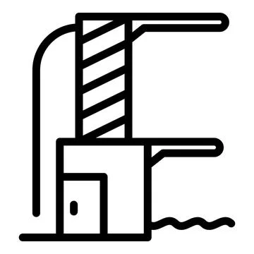 Pool jump tower icon, outline style Stock Illustration