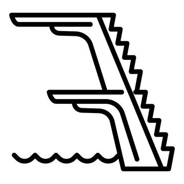 Pool jump tower icon, outline style Stock Illustration
